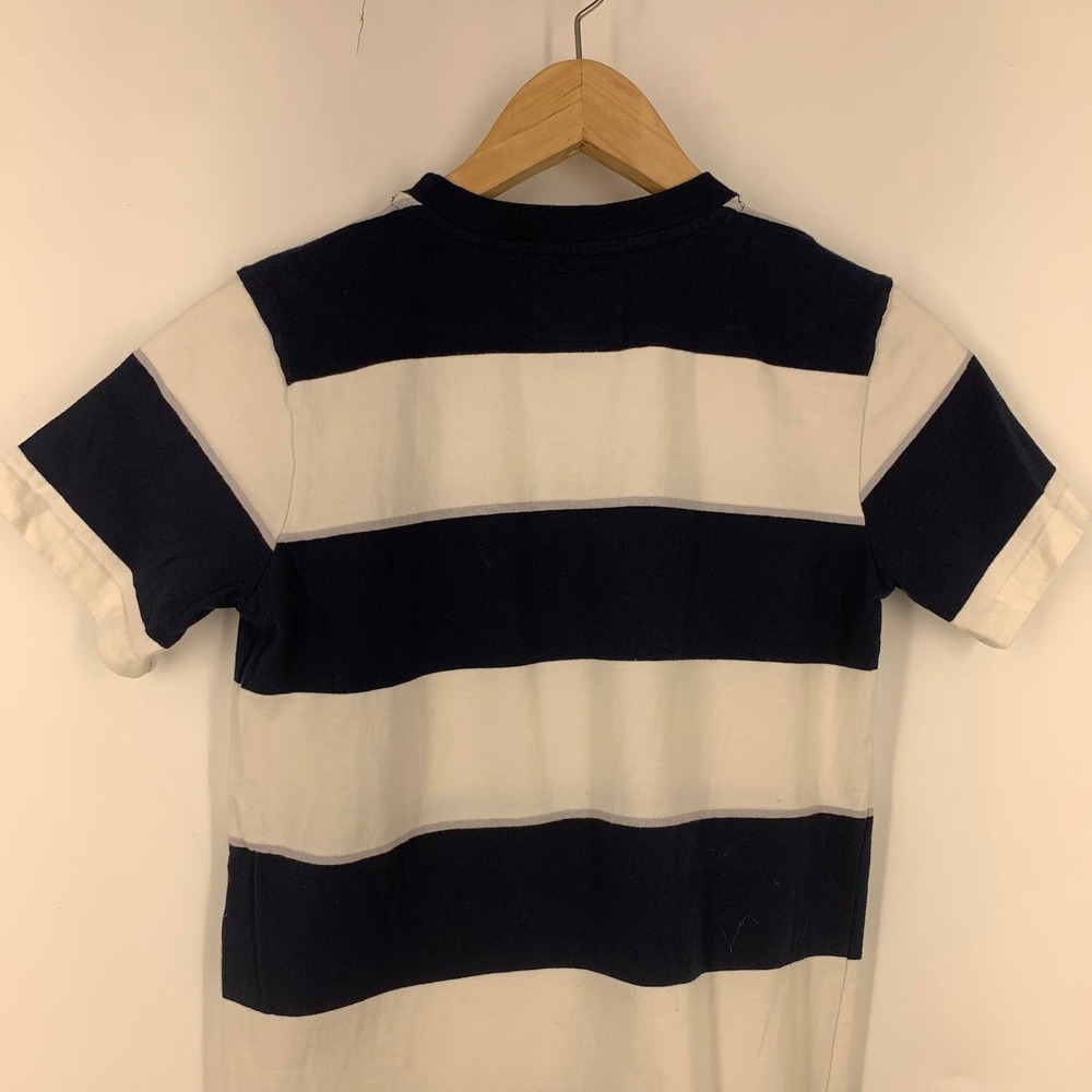 DC Shoes Kids Navy Blue White Striped Short Sleeve Pocket T-Shirt Skate Size 12 - Picture 6 of 12